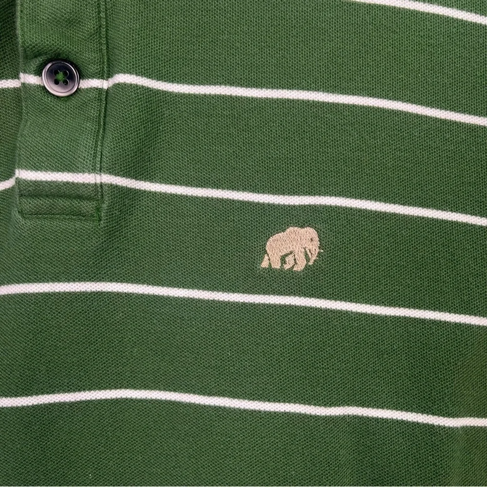 2/$30 Banana Republic Elephant Green Striped Polo Shirt for Men - Picture 5 of 6